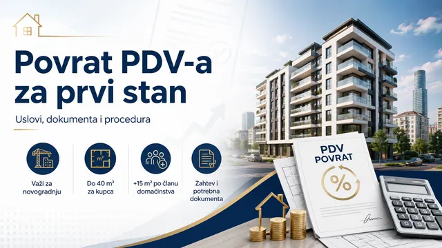Povrat PDV-a za prvi stan: uslovi, dokumenta i procedura
